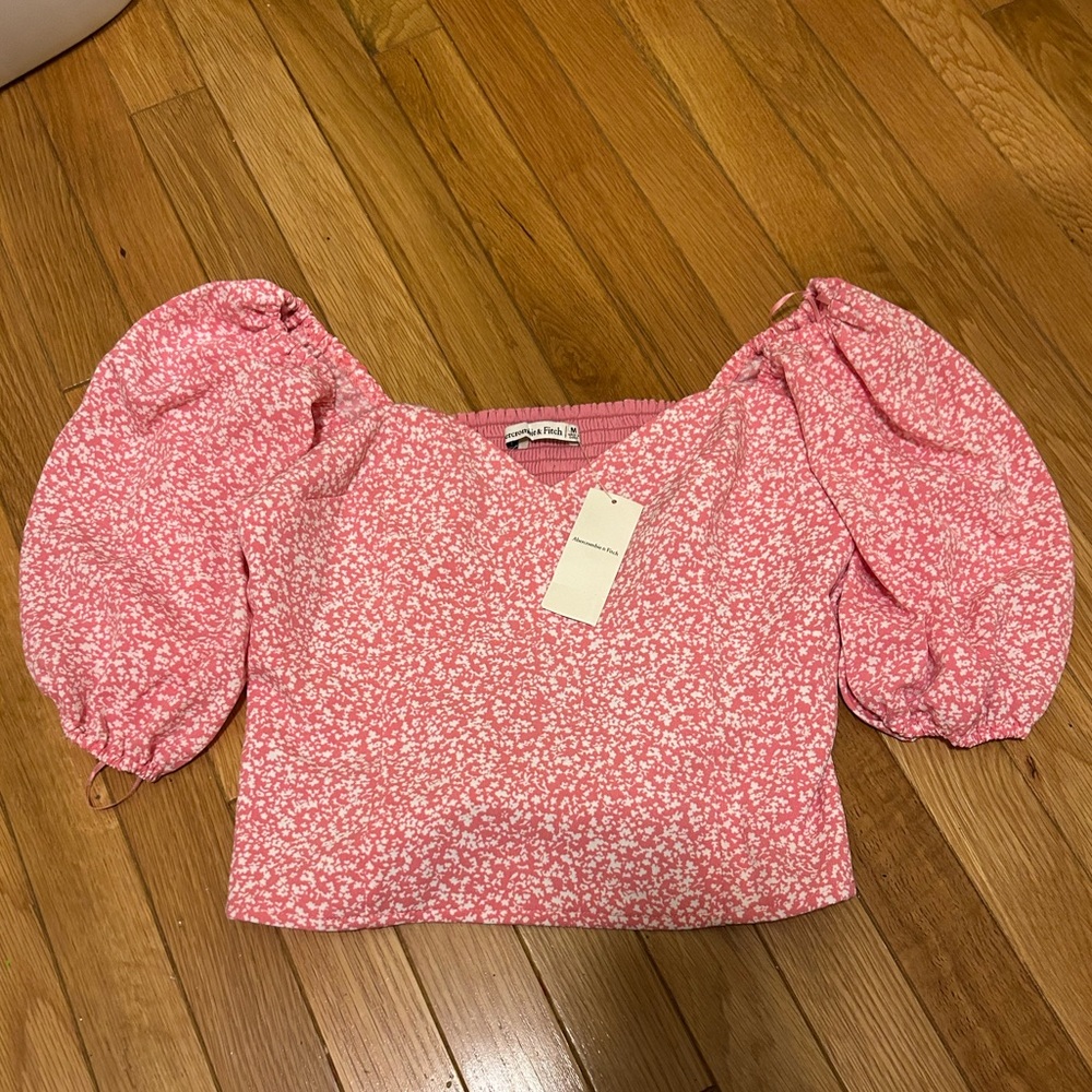 Abercrombie and fitch corset puff sleeve top